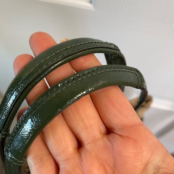 Coach Shoulder Bag- Signature canvas with Green Snakeskin—NEW! - Picture 9 of 10